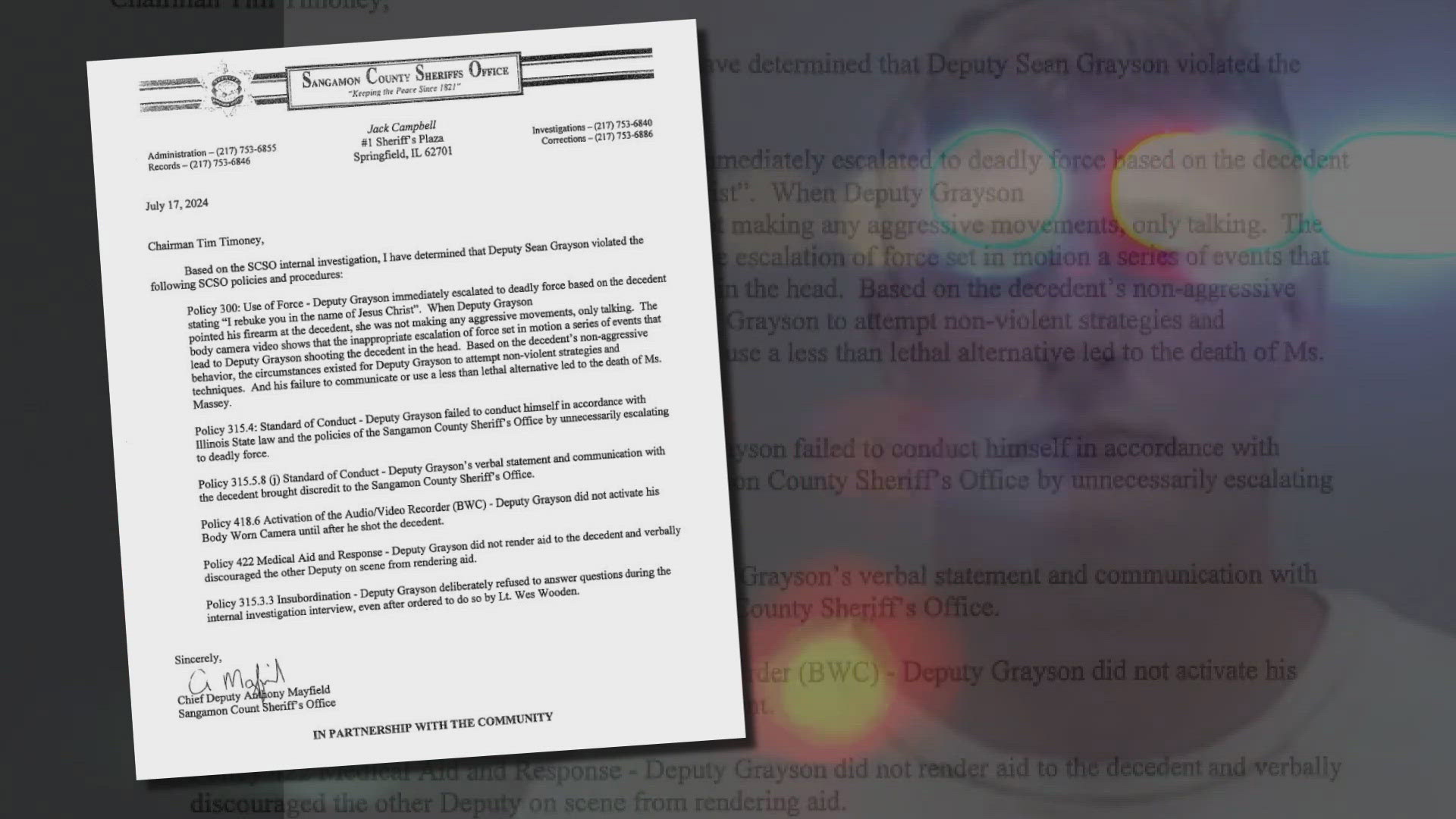 The I-Team continues its pursuit of accountability in the tragic death of Sonya Massey, a 36-year-old unarmed woman killed by a sheriff's deputy at her home.