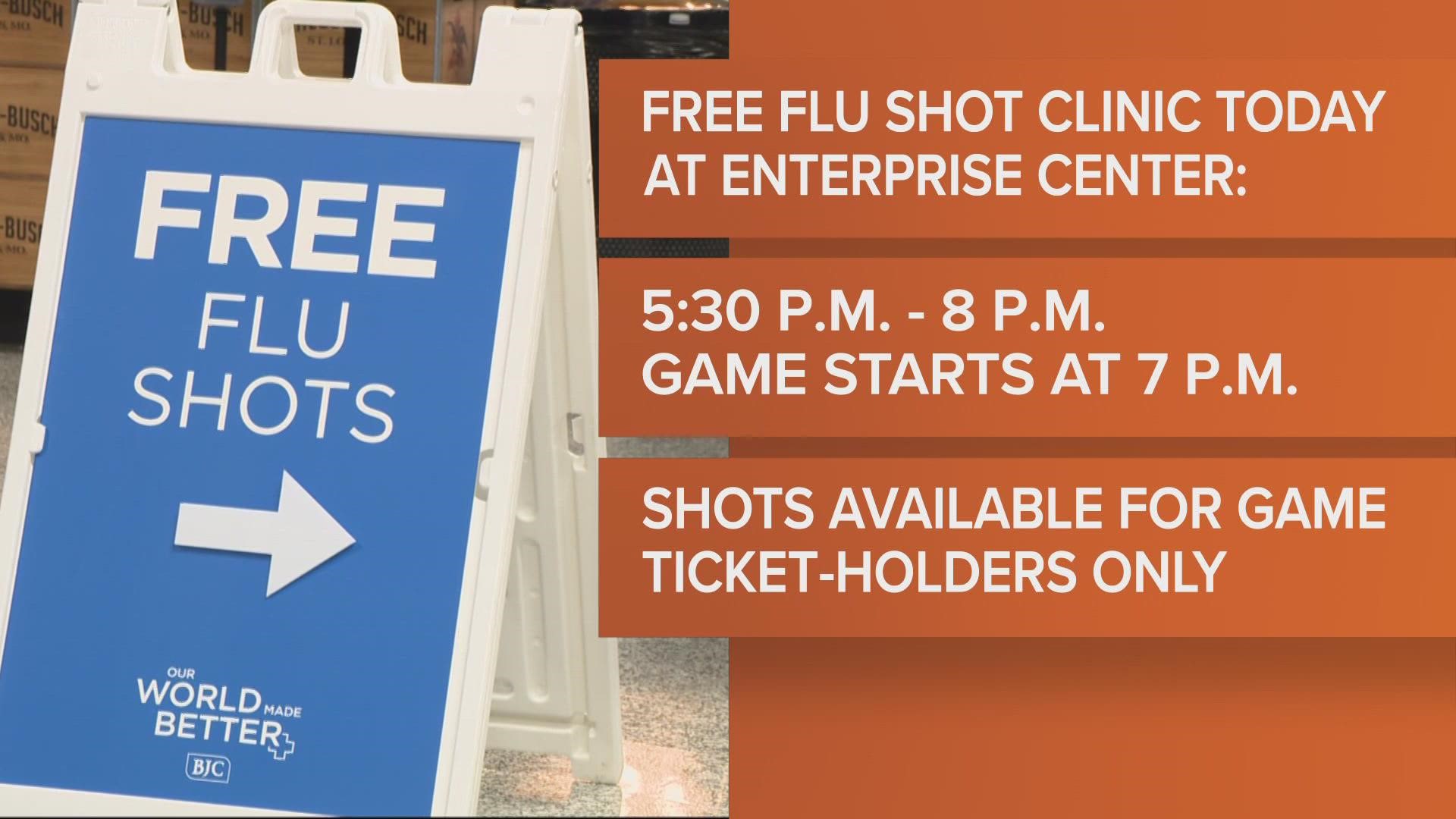 Anyone with a ticket to Tuesday's game can get a vaccine. Experts are anticipating a more severe flu season this year.