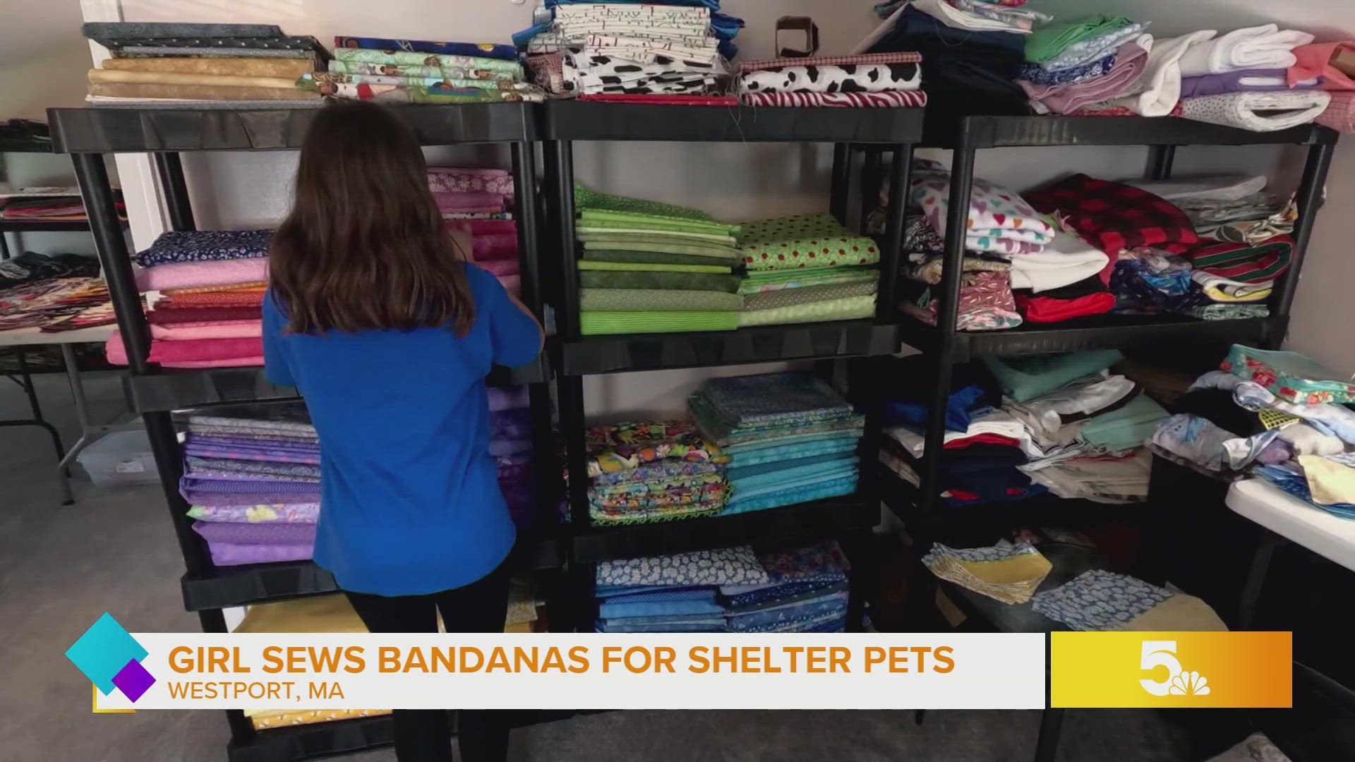 11-year-old Malia Martinez spends majority of her time upstairs in her grandmother's home sewing away. She uses her sewing skills to make bandanas for shelters.