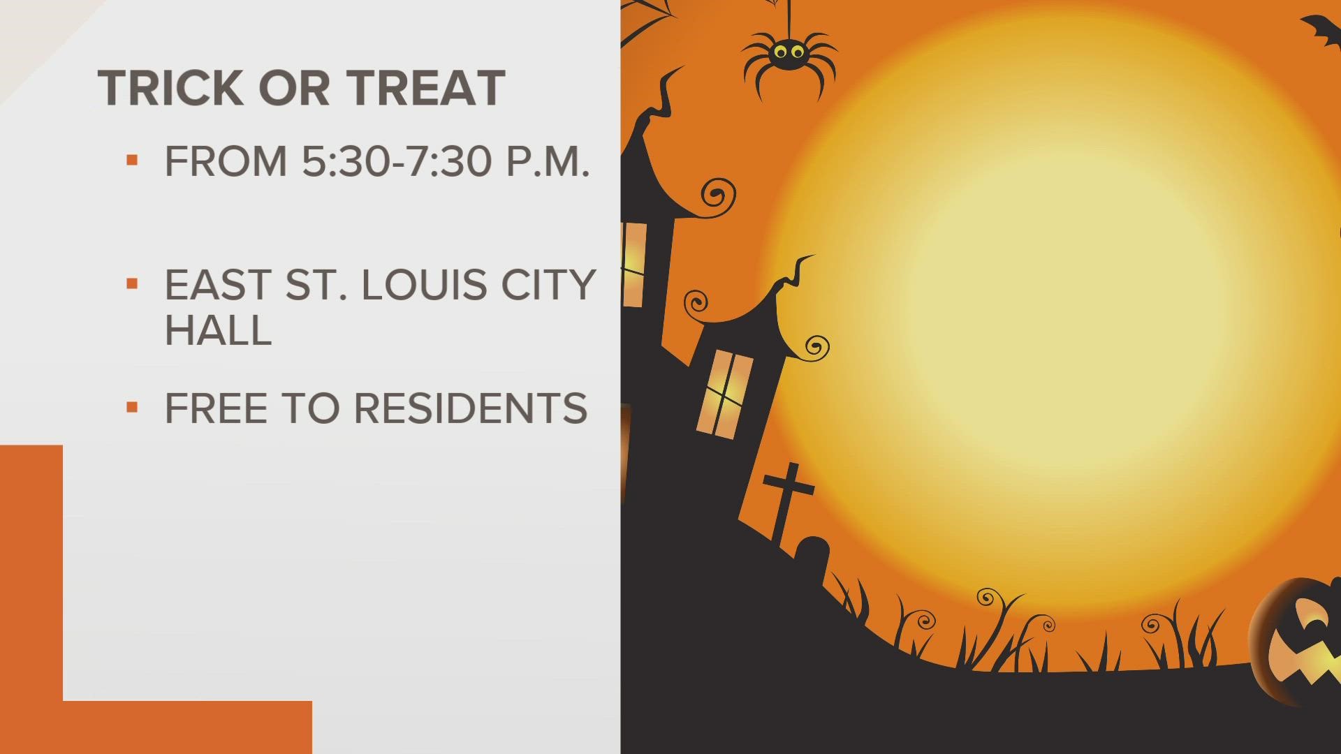 Happy Halloween! East St. Louis is hosting a free event for its residents Monday evening. Enjoy treats, tricks and a walk through the Mayor's haunted house.
