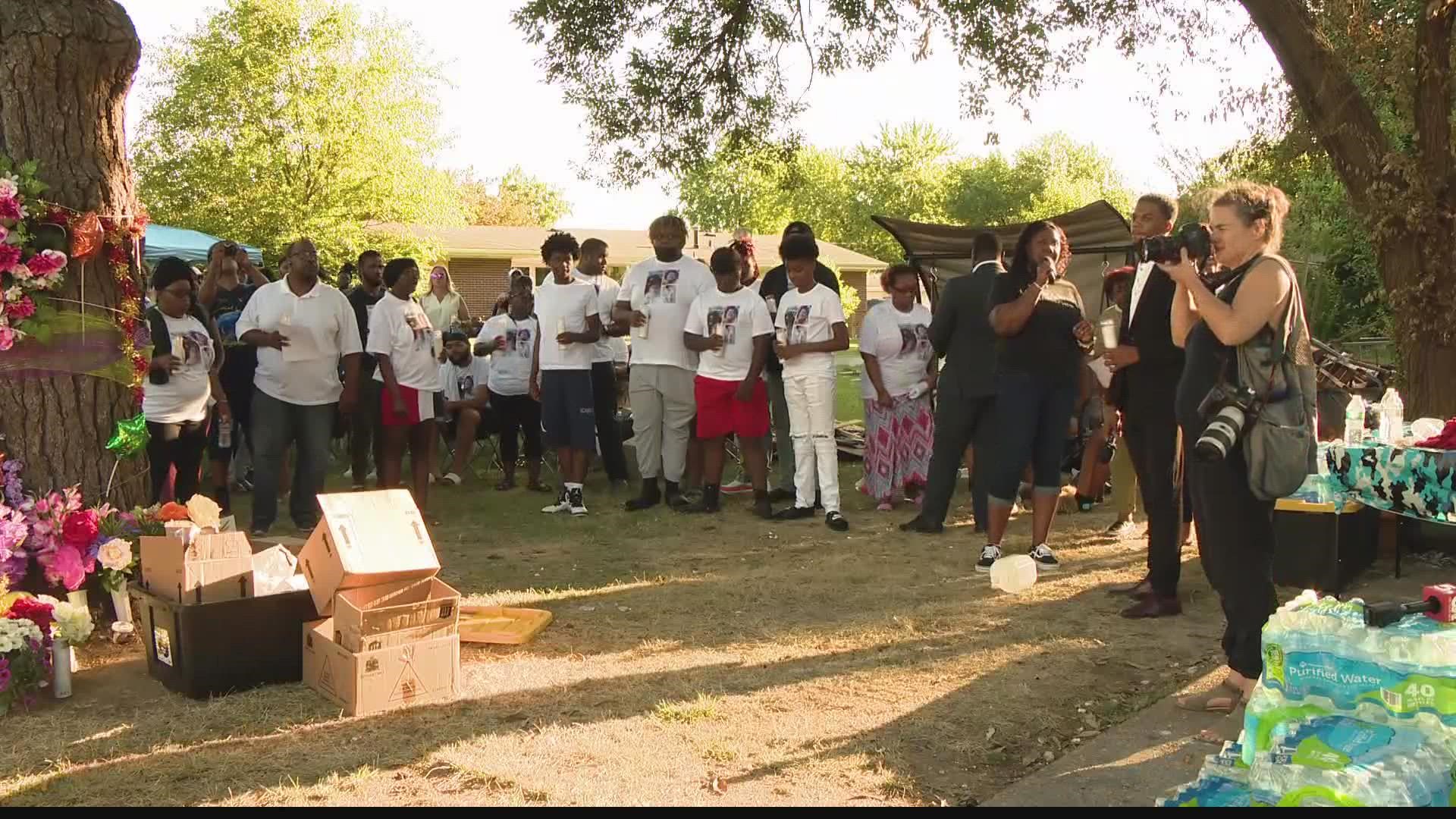 More than a hundred people showed up to the house in north county to pay their respects to the three teenagers and a young man killed in Friday's house explosion.