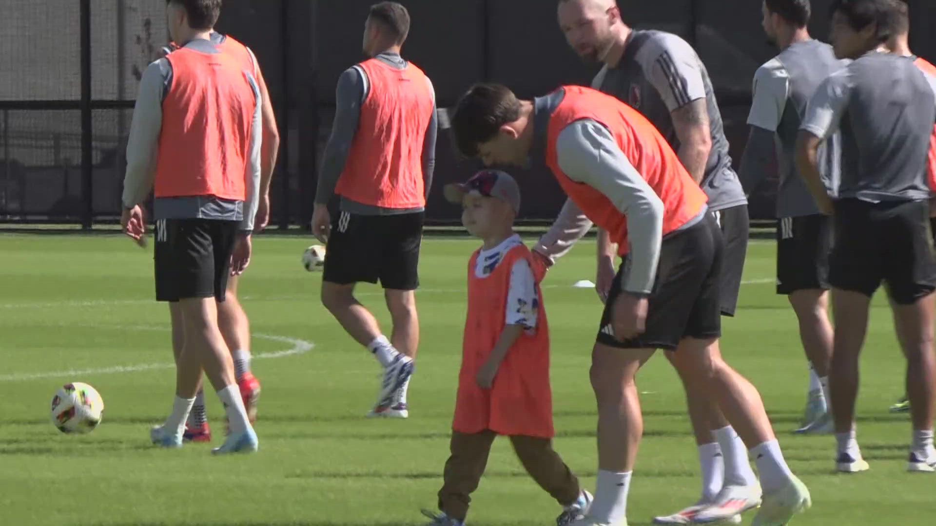 This is 7-year-old Bryce Biles. He's fighting Lymphoma and can use all the positive energy he can get. He got plenty of that today at CITY SC practice.