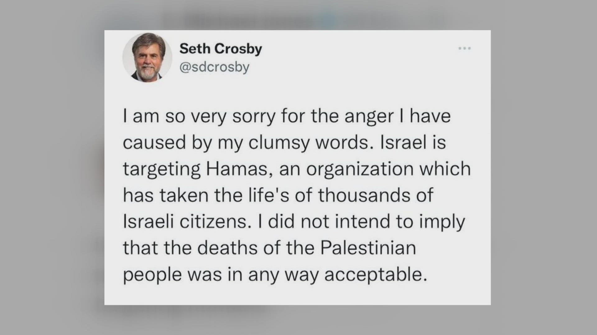 A high-ranking Washington University professor is facing backlash after writing a post. It called the ongoing Israel-Hamas war a "much-needed cleansing."