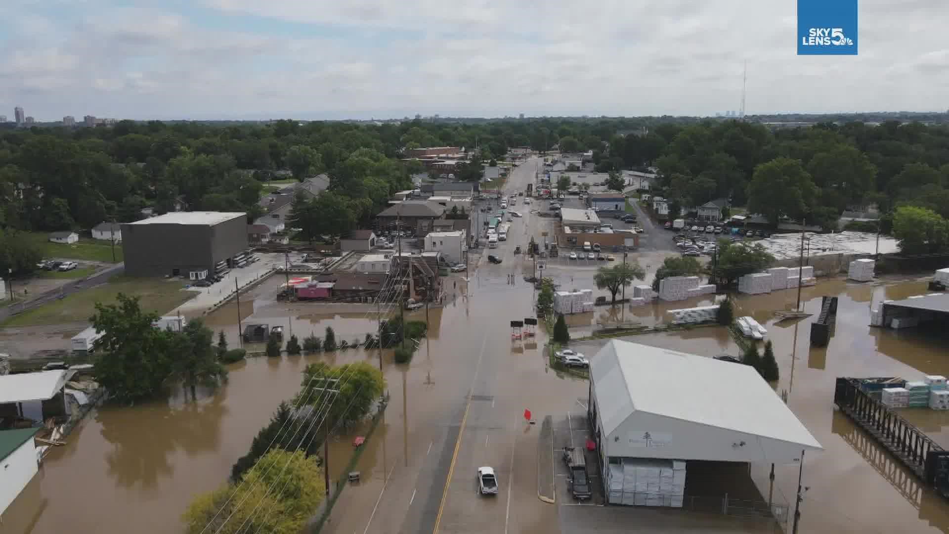 The National Weather Service St. Louis tweeted out that Deer Creek at Rock Hill had gone above major flood stage four times in just the past 10 days.