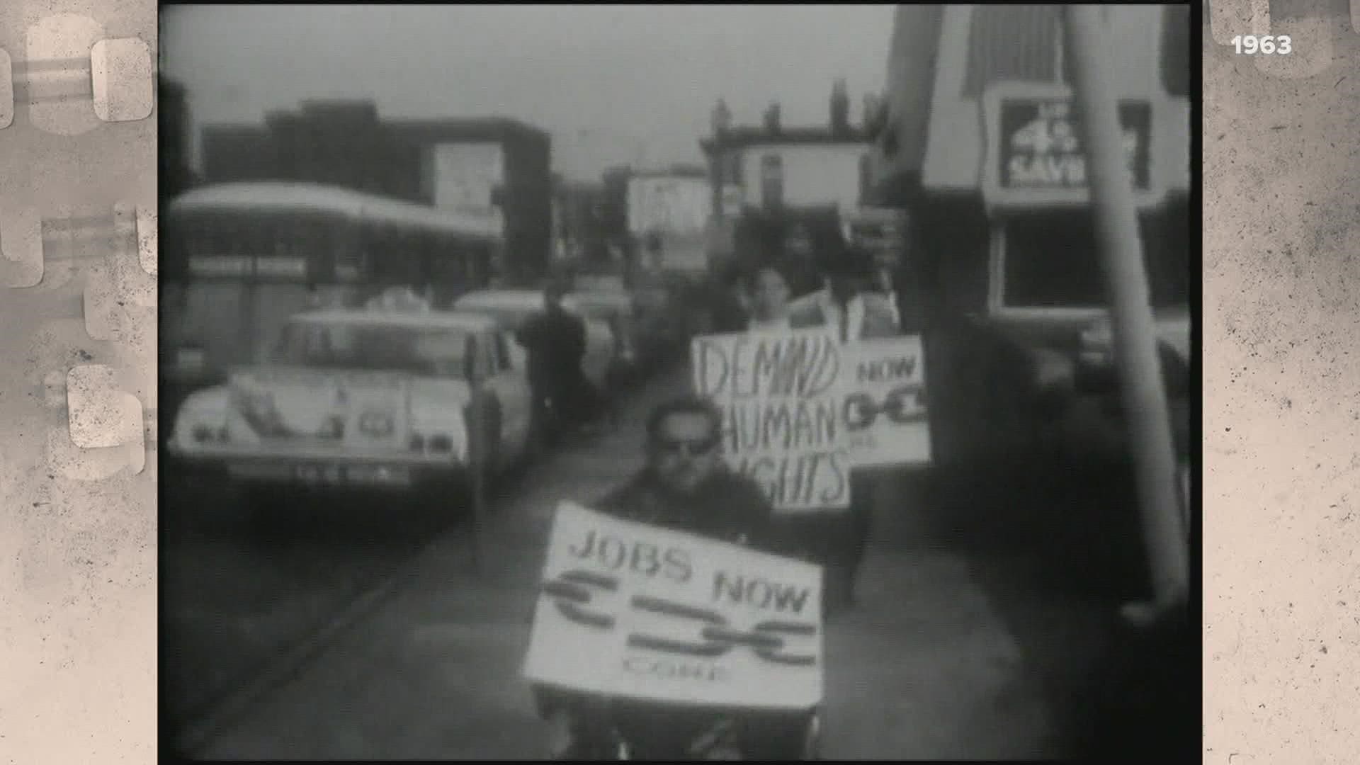 This week's Vintage KSDK goes back to early October 1963, when protestors ramped up demonstrations at Jefferson Bank on Washington Boulevard.