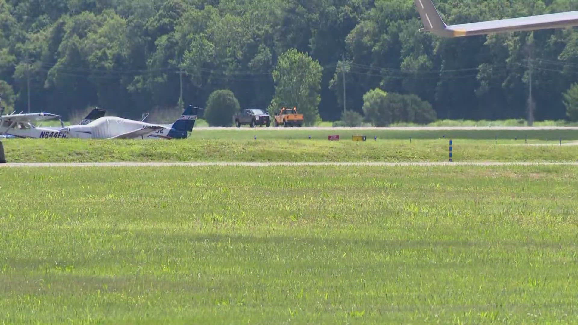 A small plane slid off the runway at Spirit of St. Louis Airport Monday morning. No one was injured, according to officials.