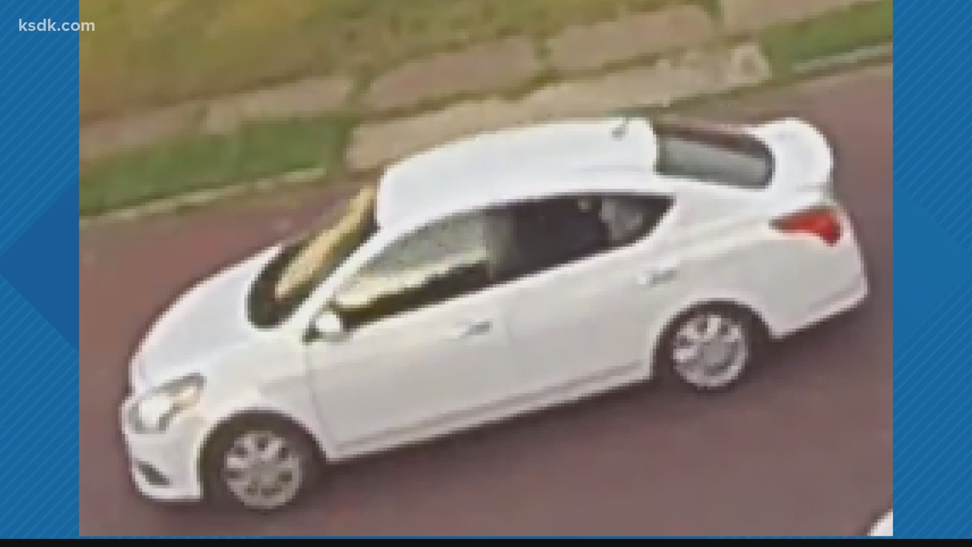 Police are searching for a white Nissan Versa after suspects opened fire on a pair of boys riding their bikes on Keokuk Street