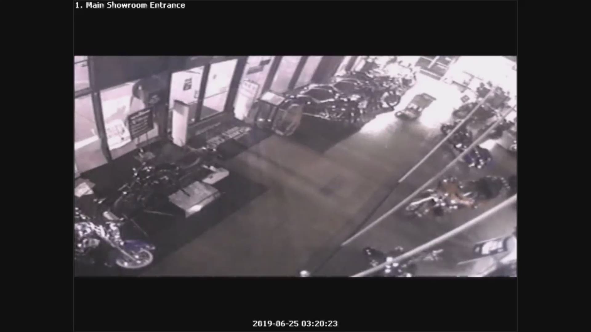 Gold Star Harley-Davidson released this security video of three people stealing motorcycles from their showroom.