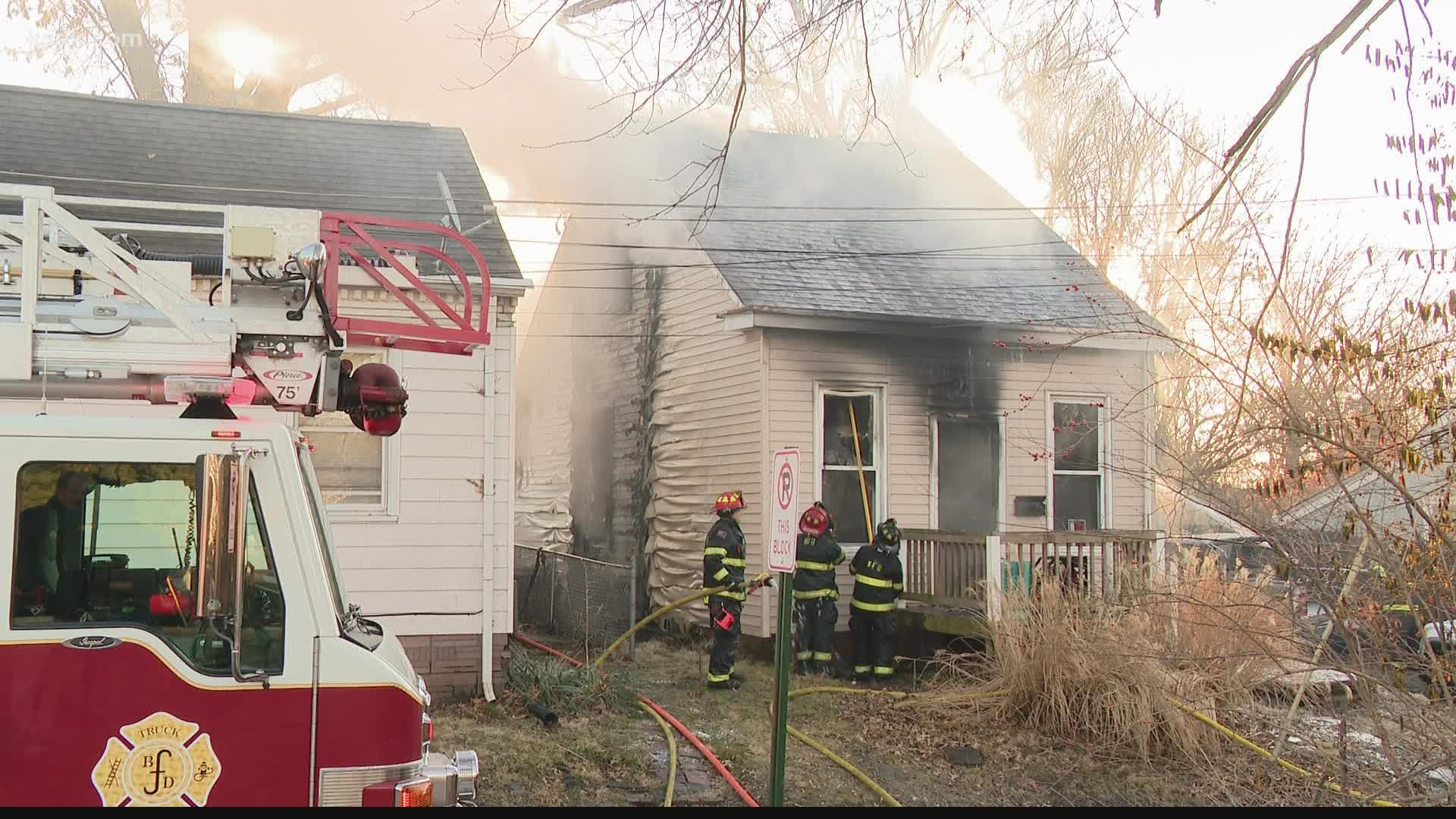 The fire happened at a home along Rodenmeyer Street Tuesday morning.