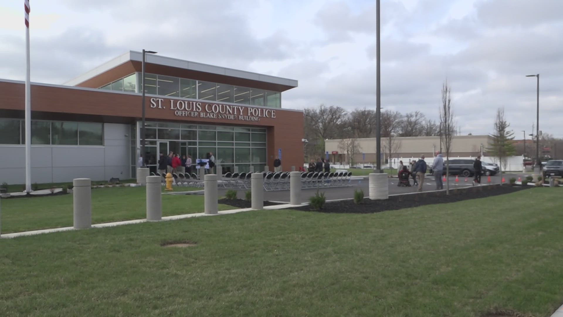 A fallen hero's name lies across the new St. Louis County Police Department's Affton-Southwest Precinct. It is dedicated to the late Officer Blake Snyder.