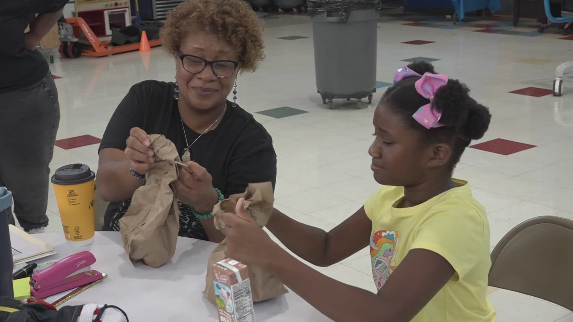 Children do not have to be enrolled in the district to get a free meal at one of eight of the district's schools offering meals.