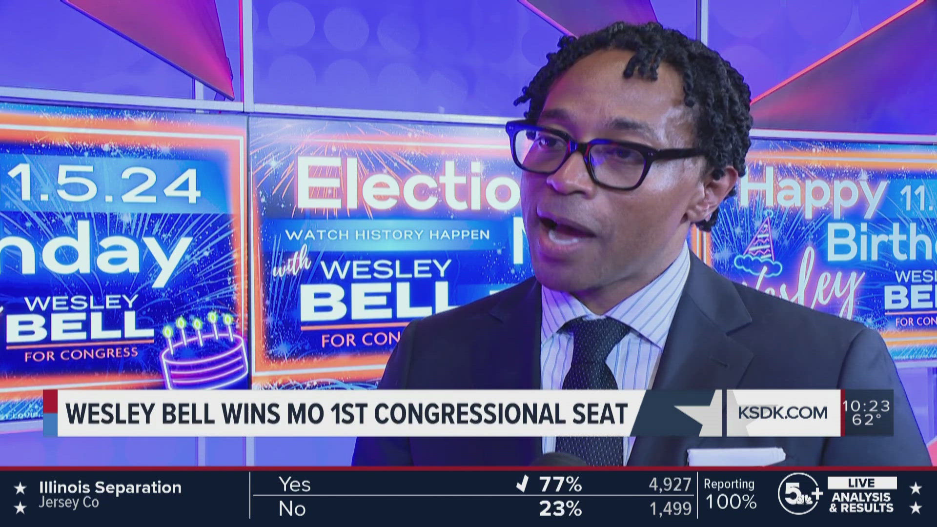 Democrat Wesley Bell won the race for Missouri’s 1st Congressional District on Tuesday. He won the seat formerly held by Rep. Cori Bush.