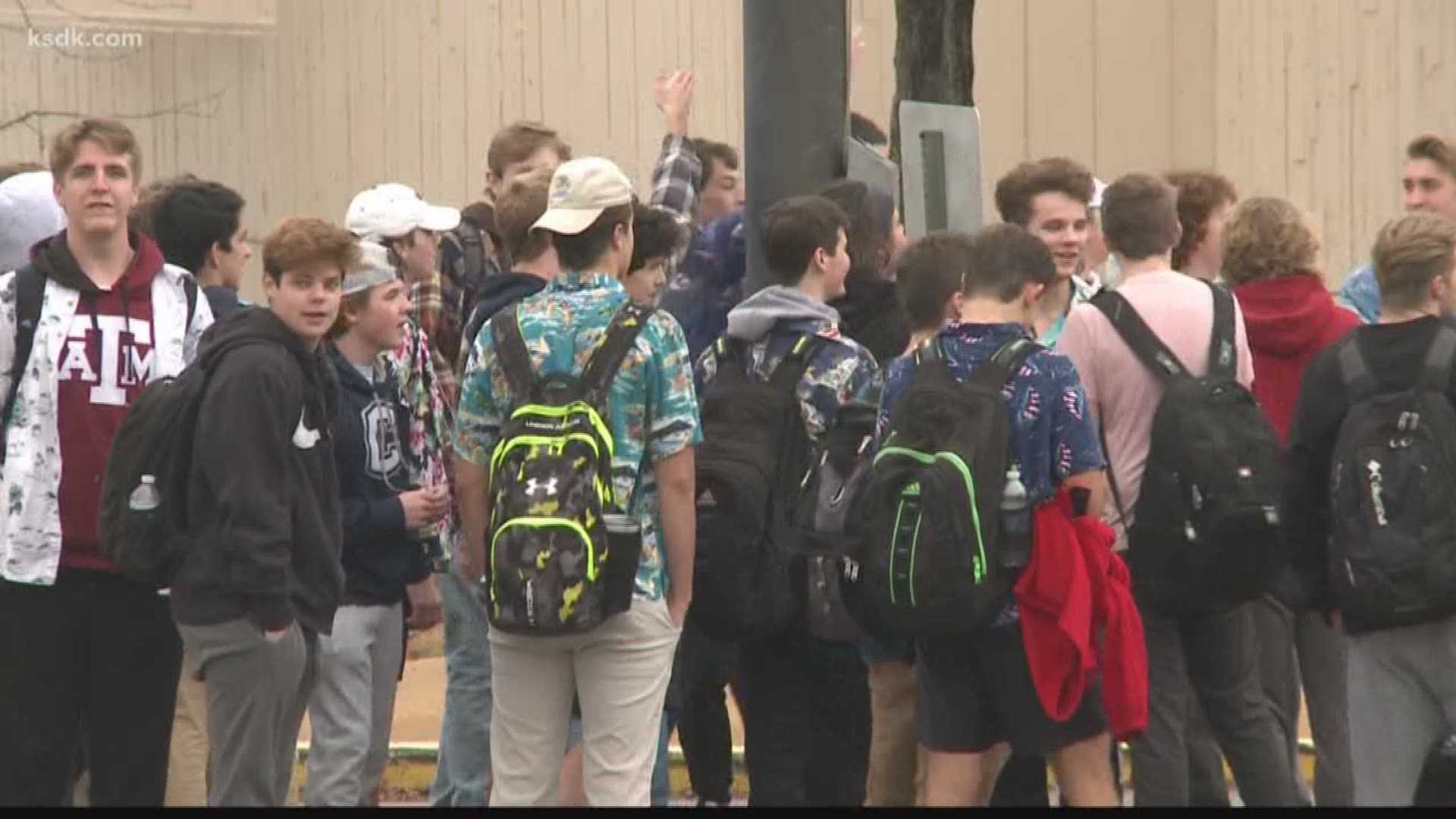Students walked out of class today at Parkway South High School to protest the banning of a popular substitute teacher.