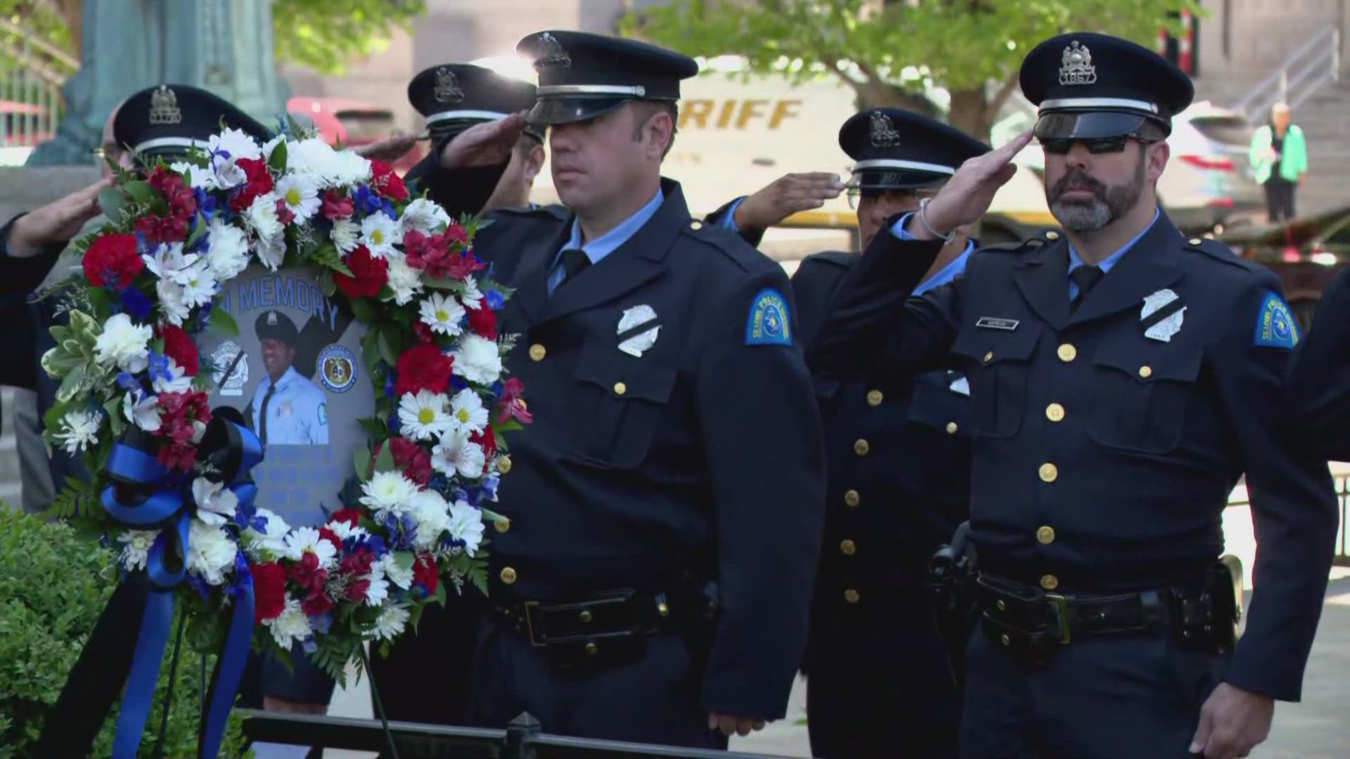 The name of Officer David Lee is now a part of the Police Memorial statue in St. Louis.