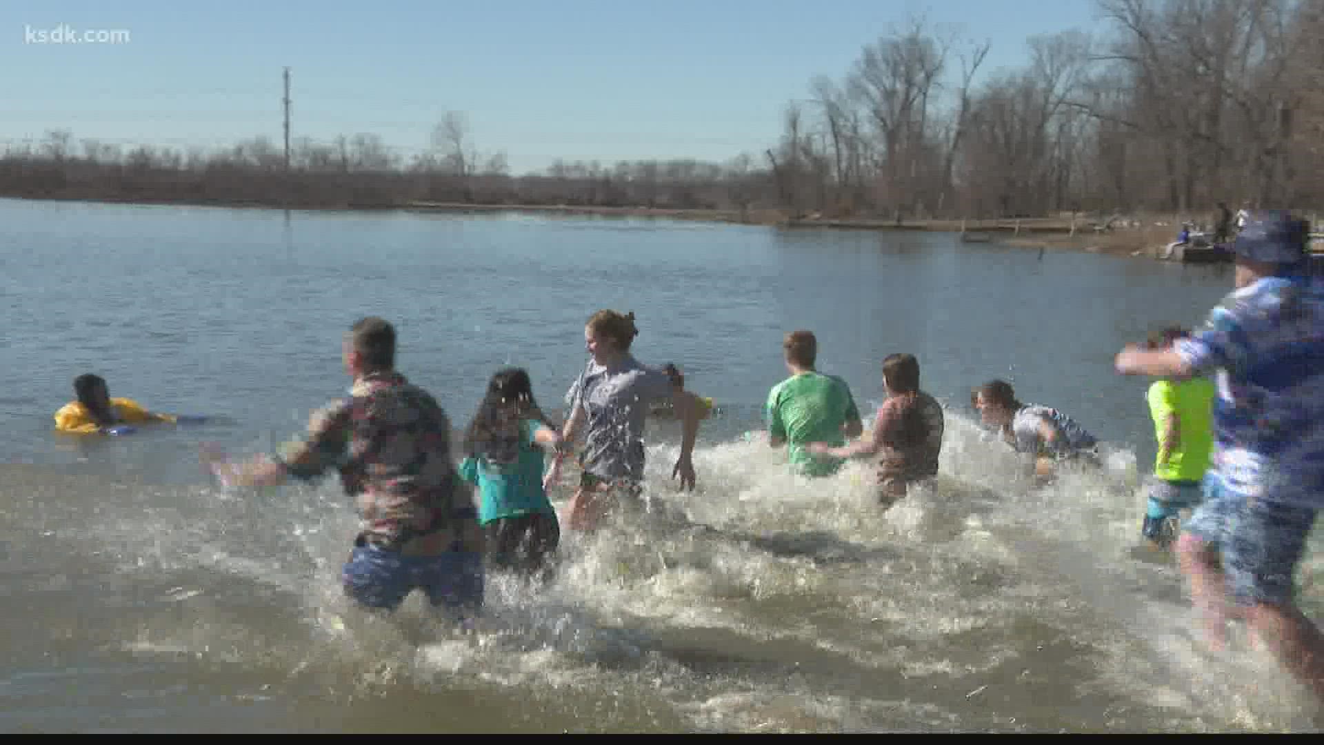 This was the 16th annual Polar Plunge at Creve Coeur Lake. Proceeds benefit Special Olympics of Missouri.