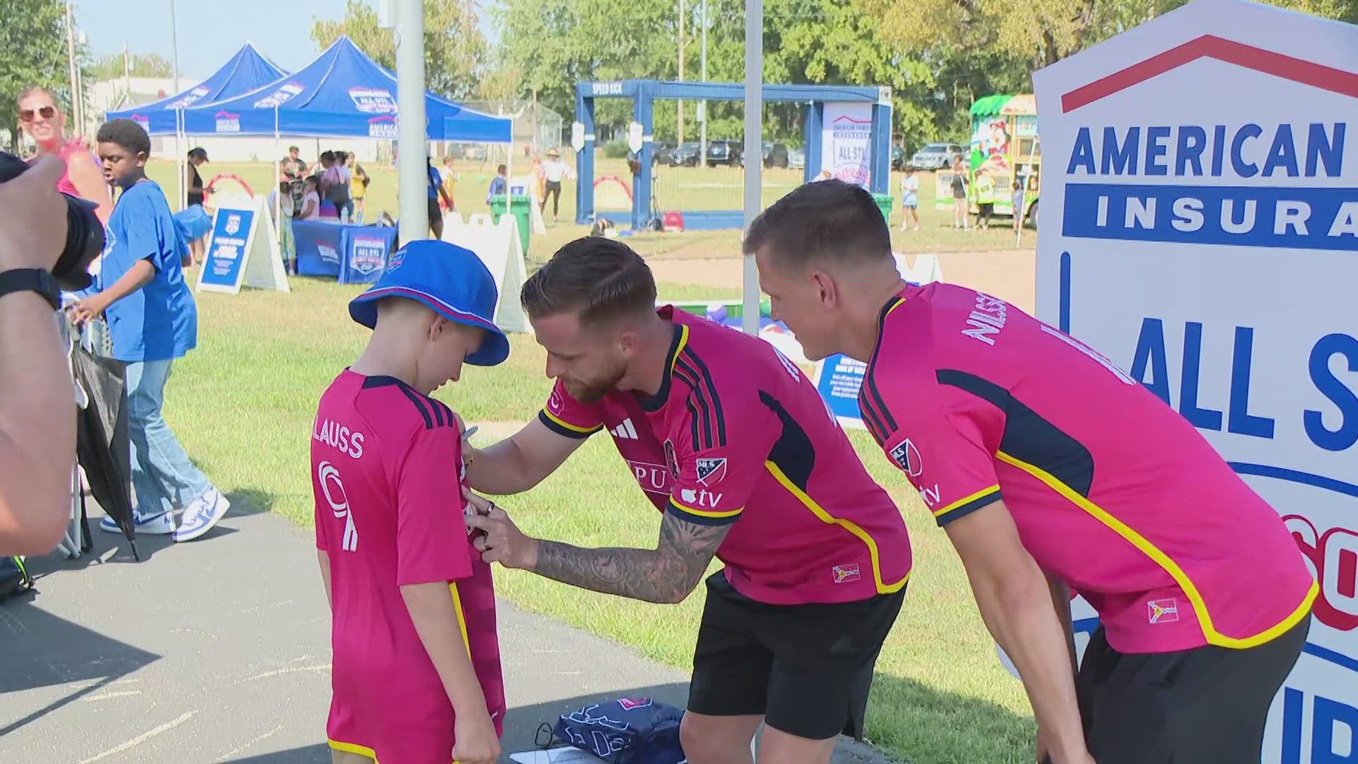 St. Louis CITY players and staff assisted with the Street Soccer Cup over in Fairmont City. The club installed the mini-pitch last year.