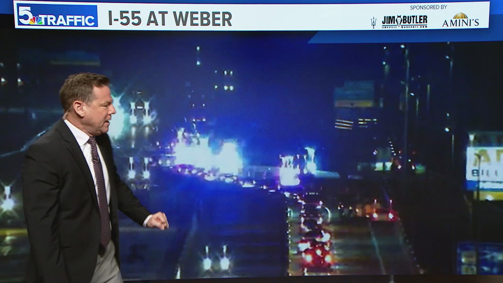 The interstate is already reduced to two lanes due to ongoing construction in the area, so only one lane is getting through.