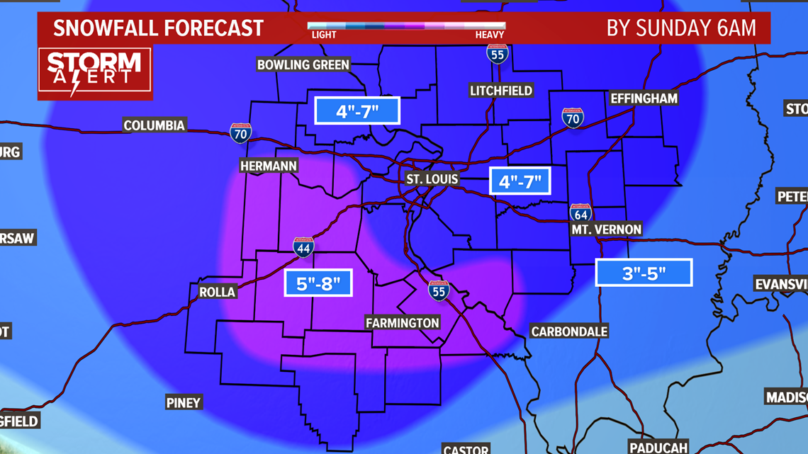 Snow in the forecast for St. Louis this weekend, here&#39;s how much we may get, timing | www.semadata.org