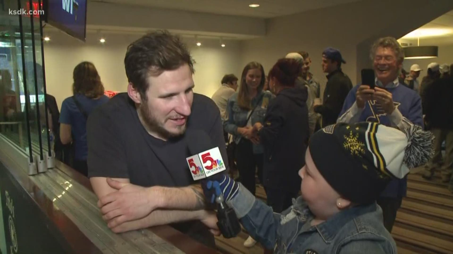 The Blues lucky charm Laila Anderson really grilled Alexander Steen after the Blues big win in Game 6!