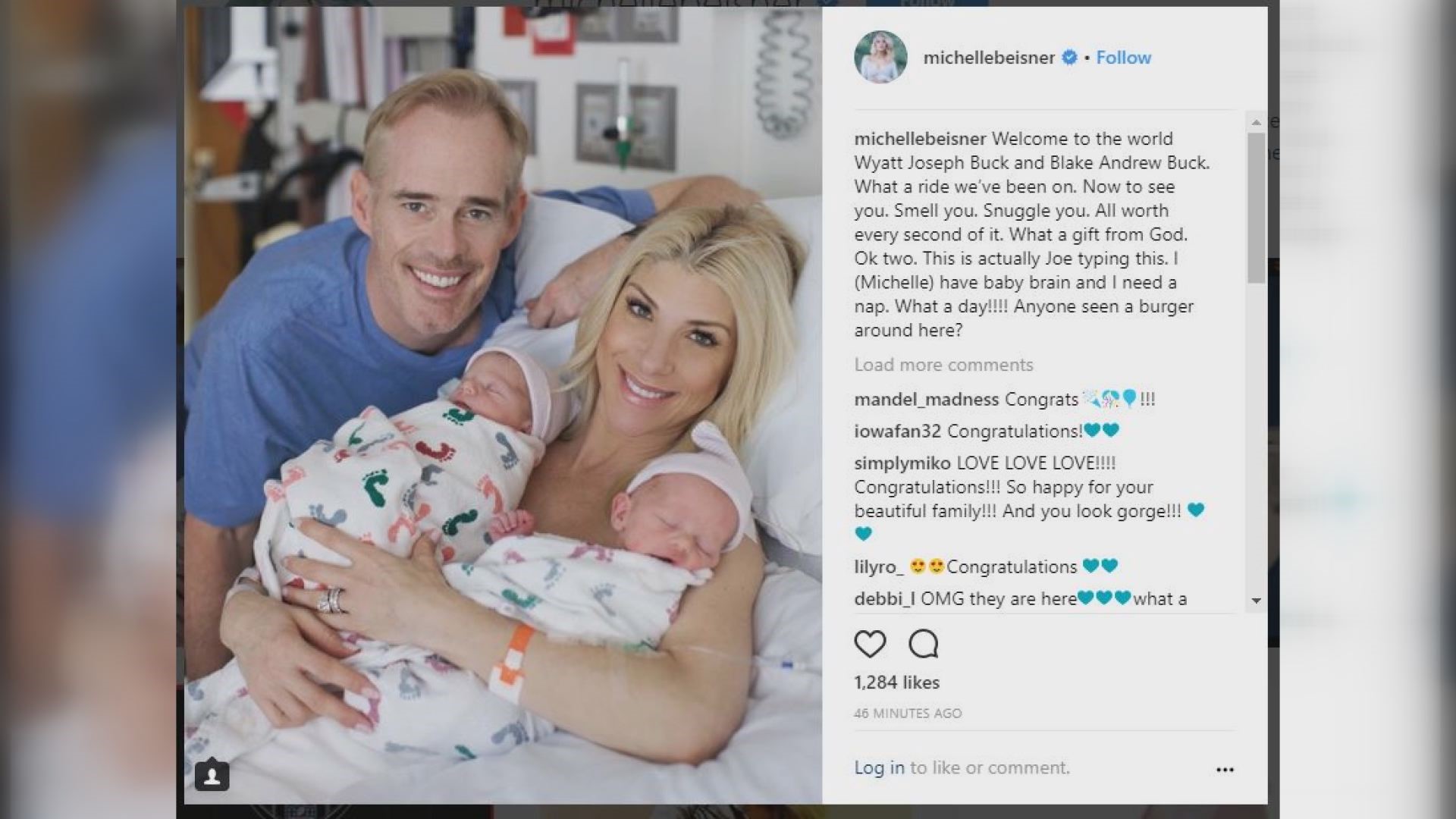 Joe Buck and wife Michelle Beisner welcome twins | ksdk.com