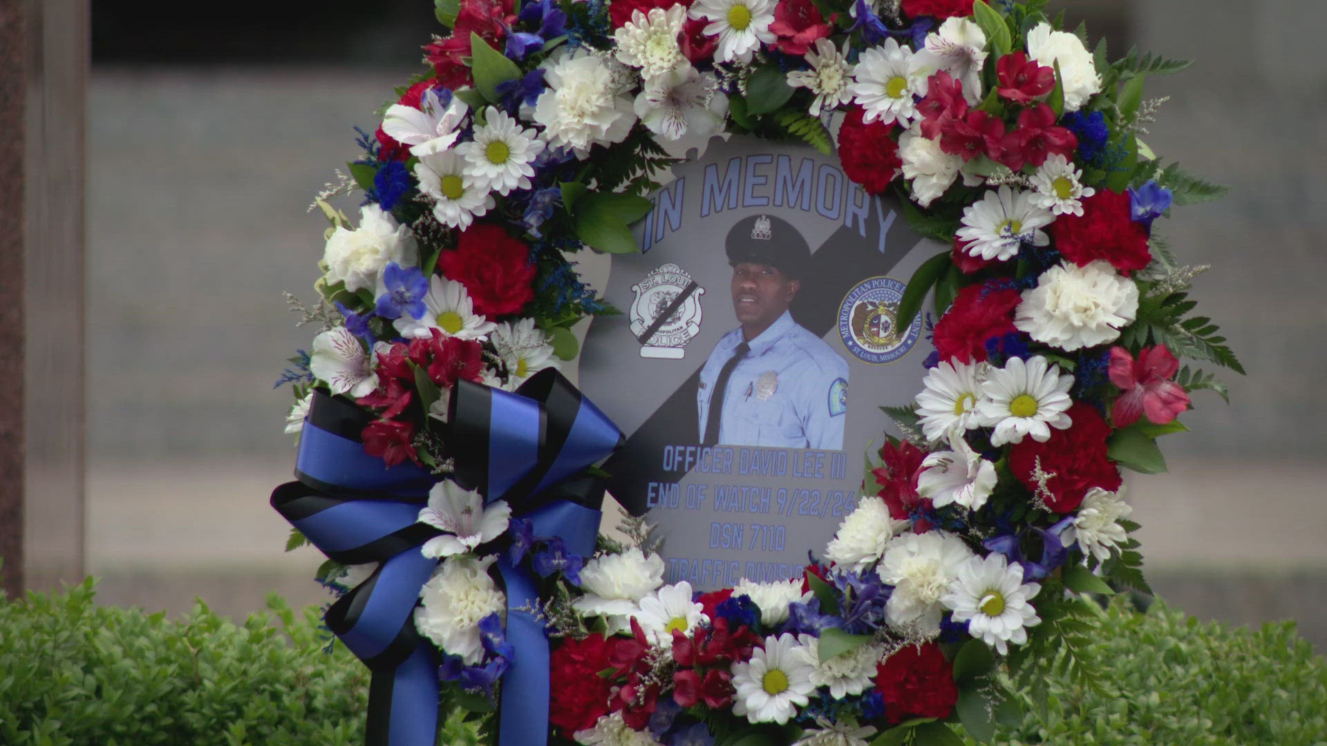 St. Louis police Officer David Lee died in September after being struck by a car while responding to a crash on I-70.