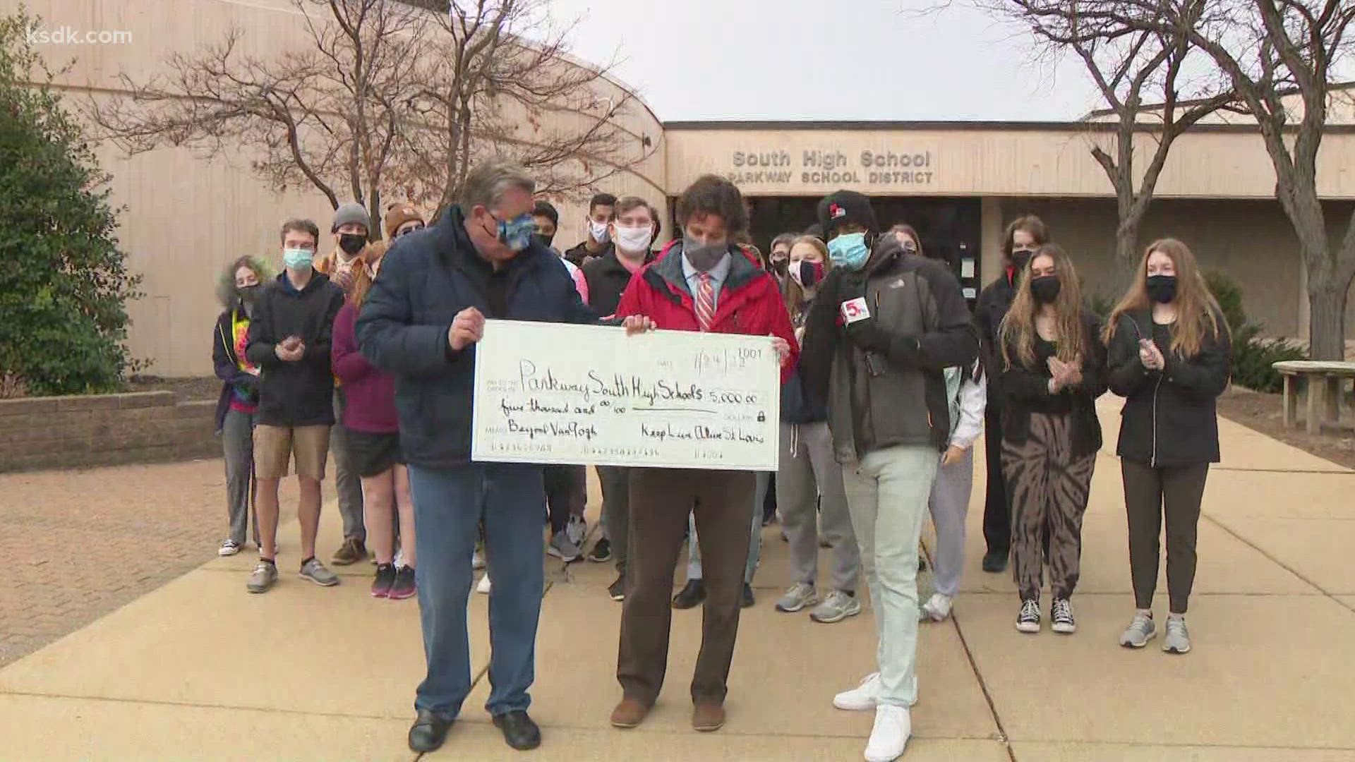 Parkway South High School was the winner of a $5,000 grant from Keep Live Alive St. Louis and Beyond Van Gogh St. Louis