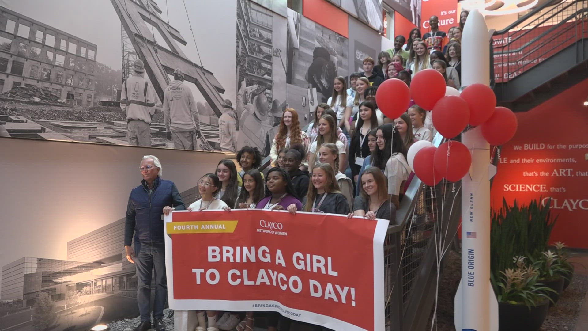 Right now the construction industry is dominated by men. Clayco is working to change that by inviting young girls to their campus.