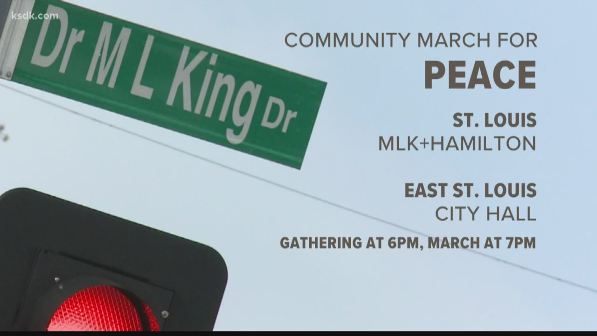 There will be a 'Community March for Peace' in the City of St. Louis and East St. Louis, Illinois on Feb. 24