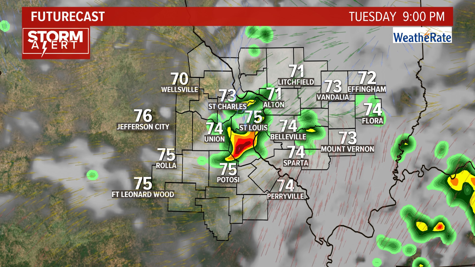 INTERACTIVE RADAR Scattered storms tonight