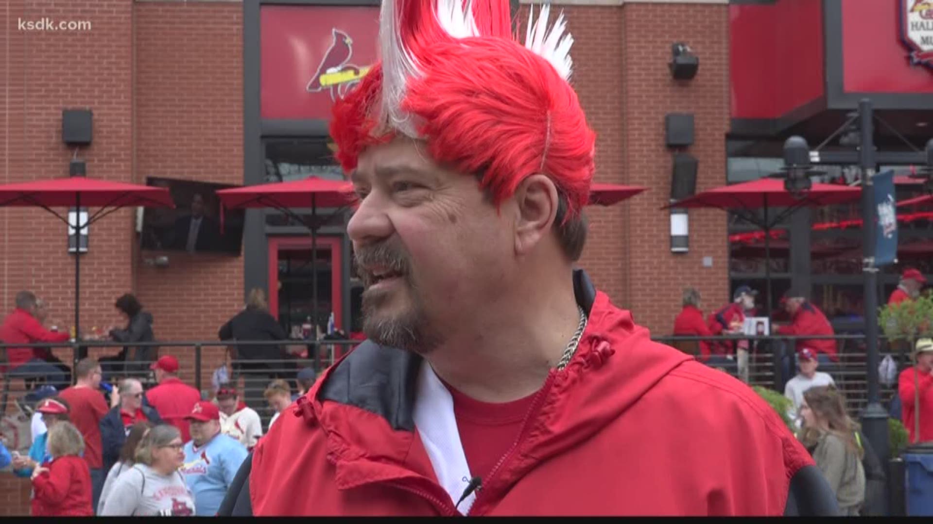 Cardinal superfan Tom Brozich says 'It's like Christmas.'