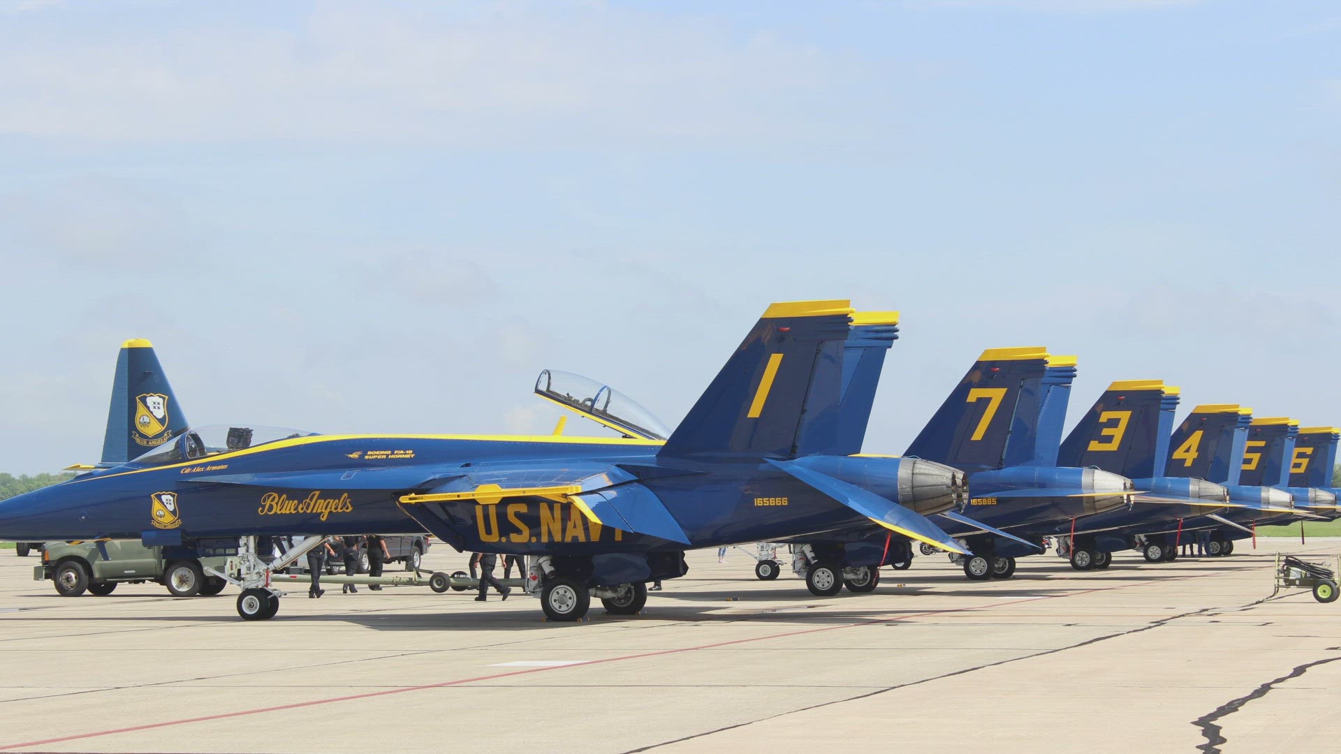 The Blue Angels, the F-22 Raptor and other crews flew through the St. Louis area. The Angels were rained out Saturday but made up for it.