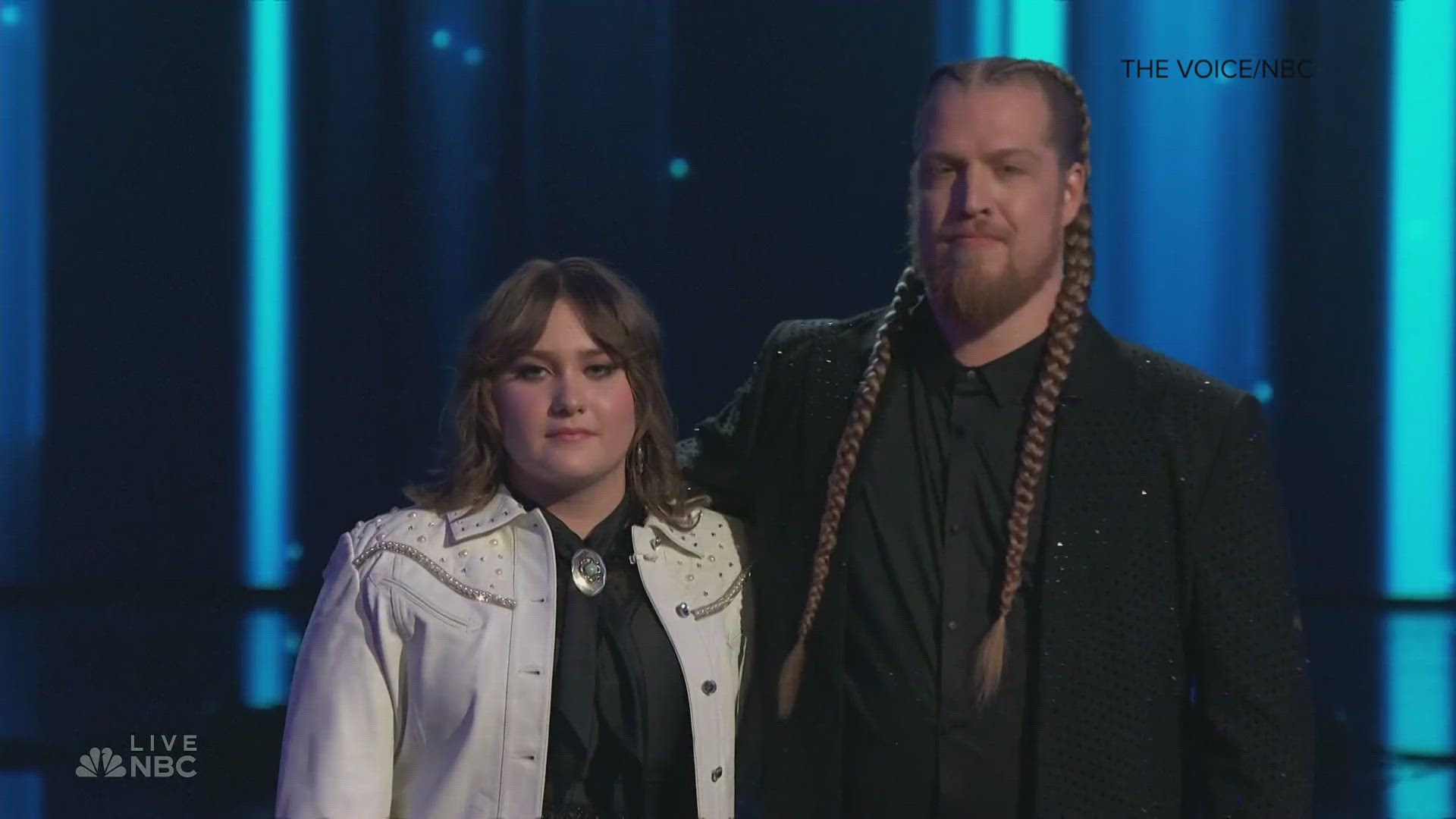Ruby Leigh came in second place to Huntley on Tuesday night. The 16-year-old singer from Foley, Missouri, was grateful to fans for keeping her in the competition.
