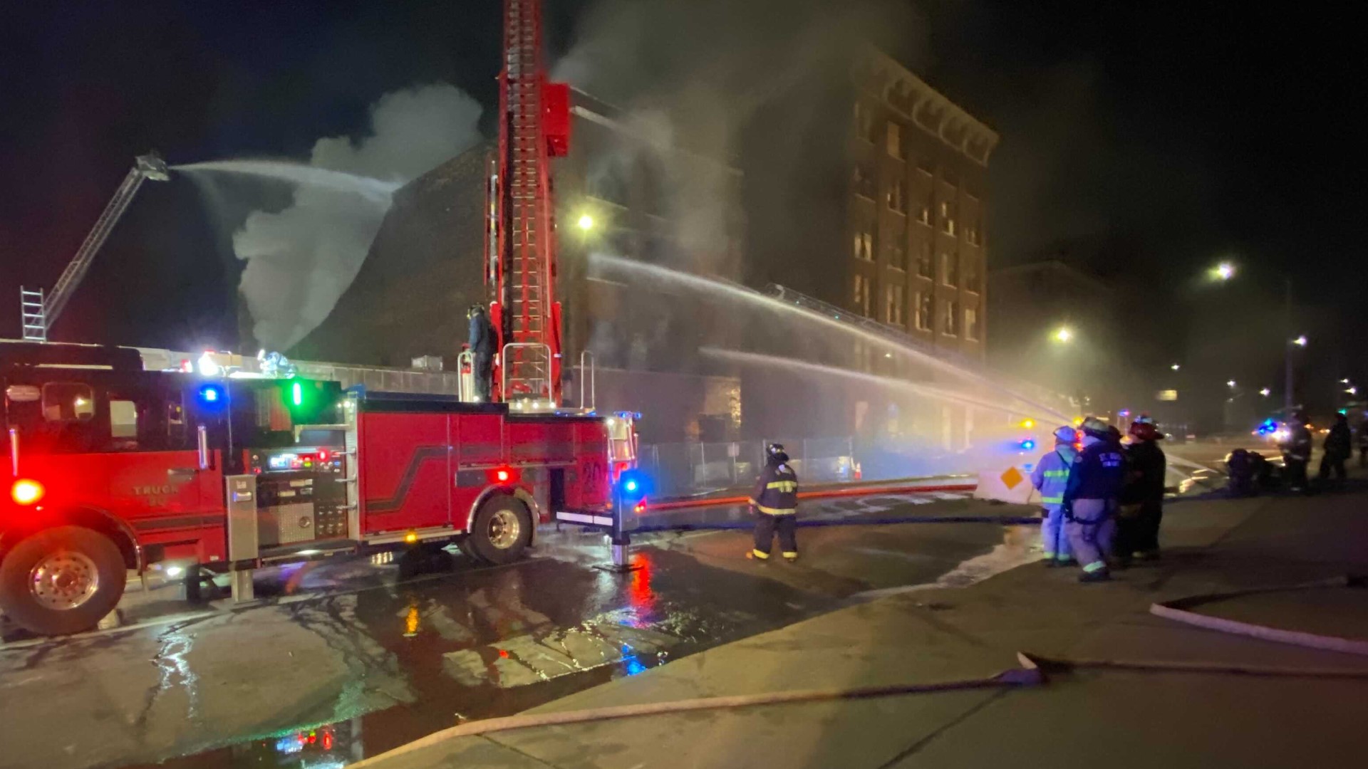 St. Louis firefighters battle warehouse fire in north city