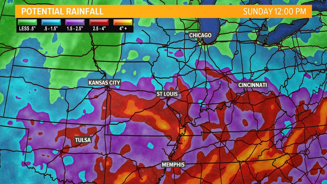 Strong storms and heavy rain forecast for the St. Louis area through the weekend | 0