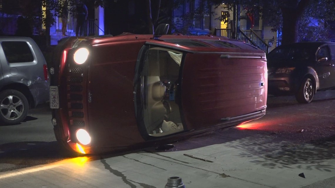 Rollover crash overnight in south St. Louis