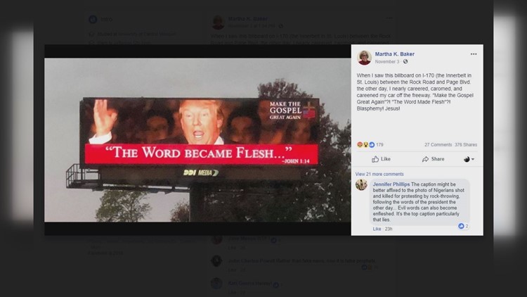 Controversial electronic Trump billboard along I-170 taken