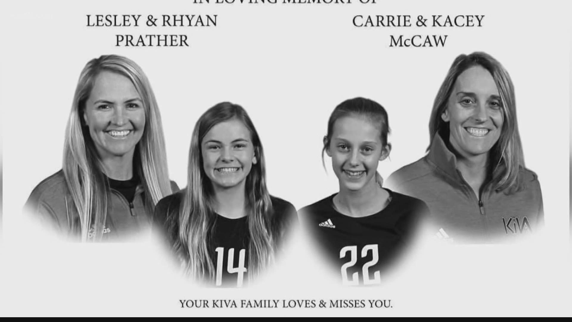 Two mothers and their daughters were on their way to a volleyball tournament when they were struck