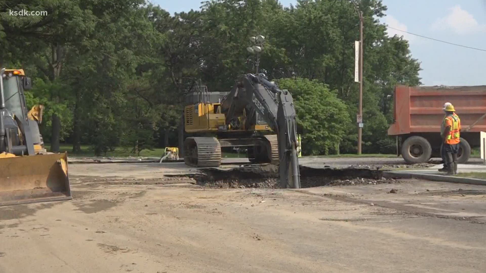 Lindell is closed from Union to Kingshighway along the northeastern edge of Forest Park. It's the same stretch that was closed for a break last year