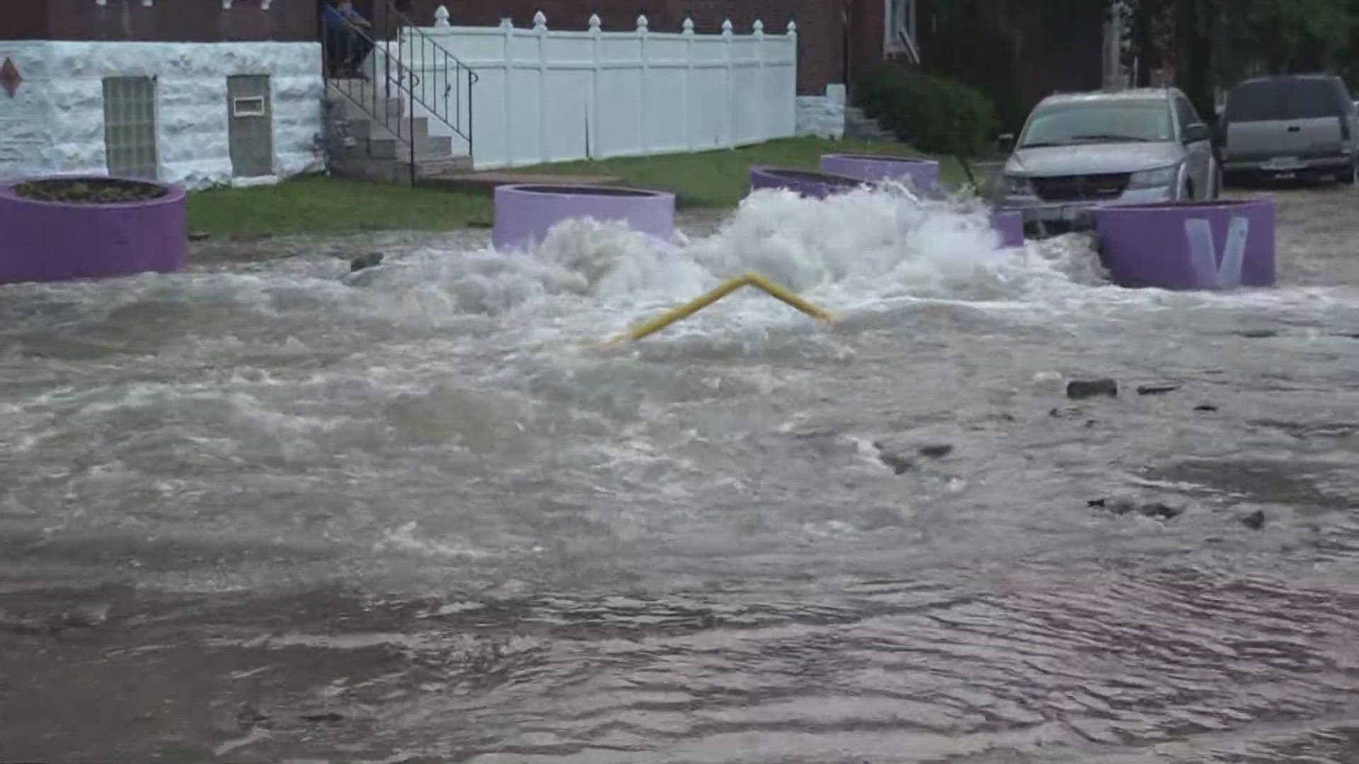A massive water main break happened Friday morning at the corner of Penrose Street and Blair Avenue. No word yet on any boil orders in connection to the break.