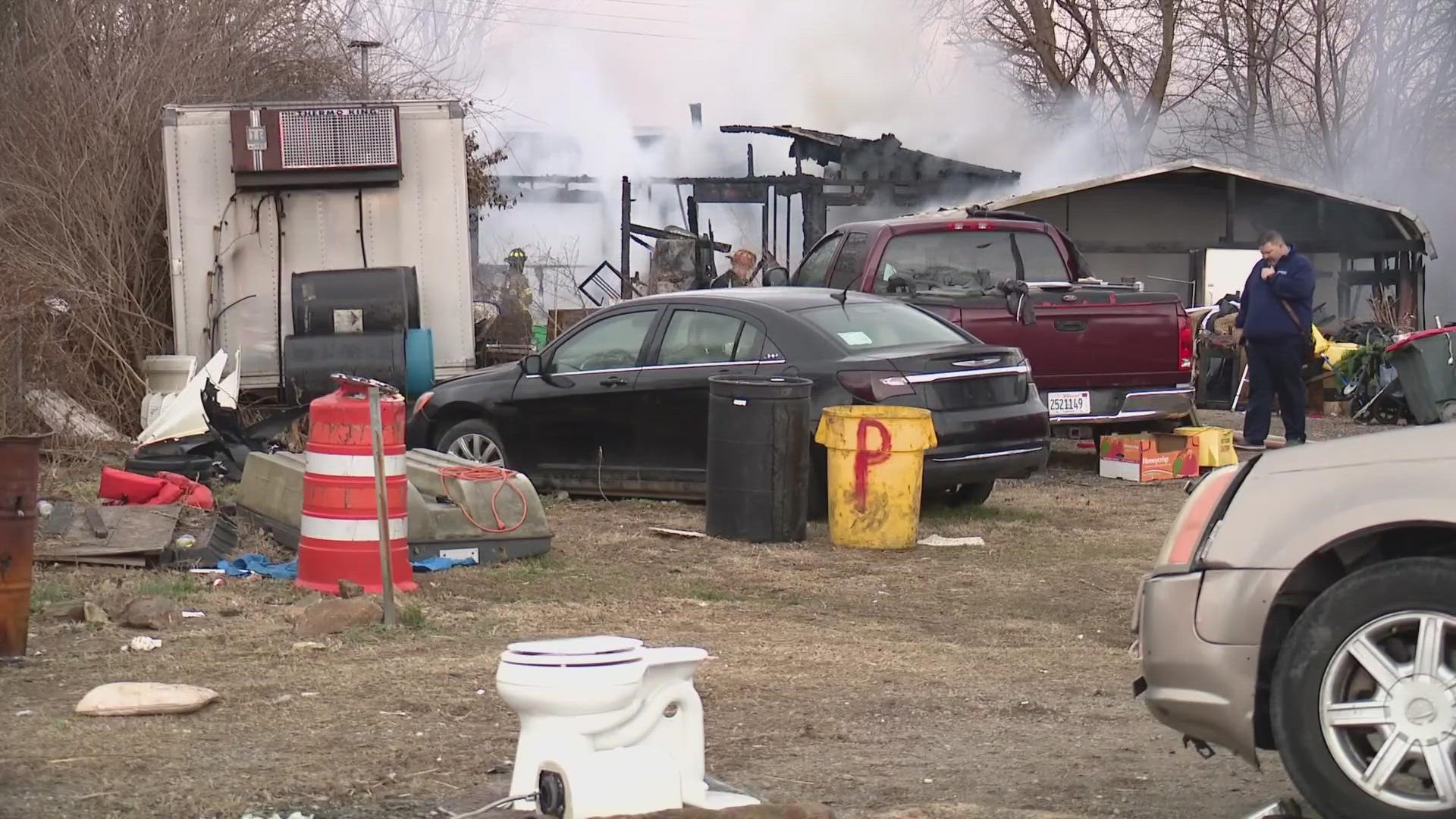 The fire happened Tuesday morning at a home on N. 45th Street in Cahokia Heights, right off Grand Street.
