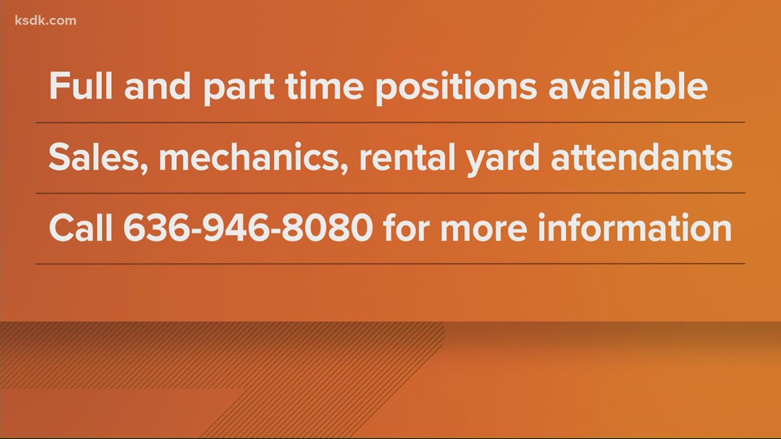 St. Charles County rental company hiring at 3 locations