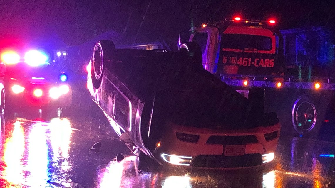 Car flips in crash in south St. Louis County