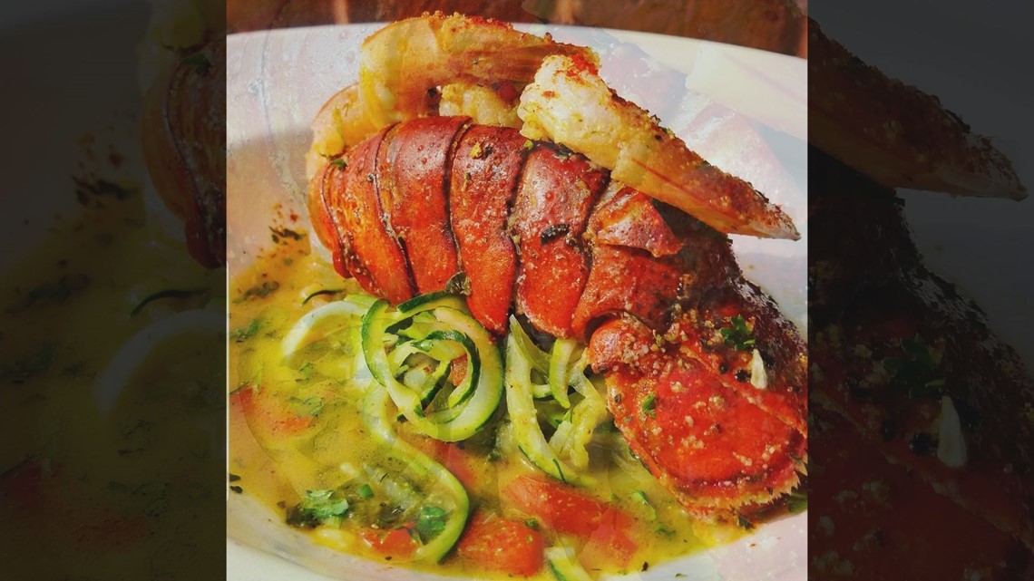 Recipe of the Day Cajun Butter Lobster Tail and Shrimp with Zucchini
