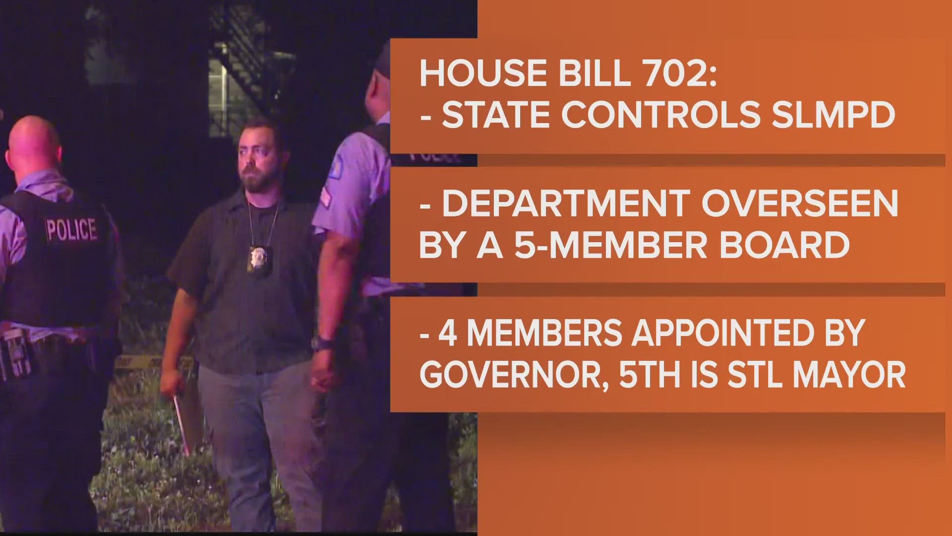 HB 702, which would change the St. Louis Metropolitan Police Department to be under state control. is a step closer to passing. It next heads to the Missouri Senate.