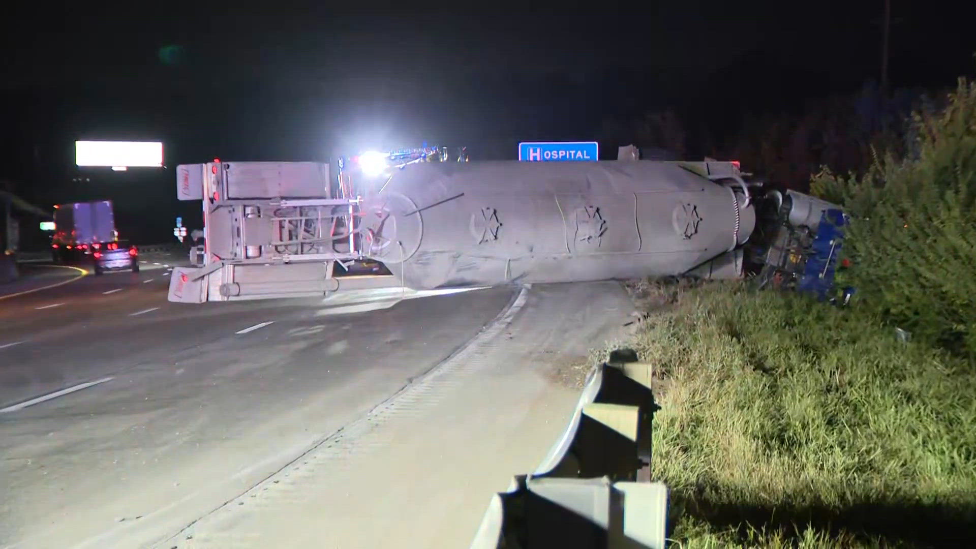 Overturned tanker truck closes multiple westbound lanes of I-64 in St. Charles County