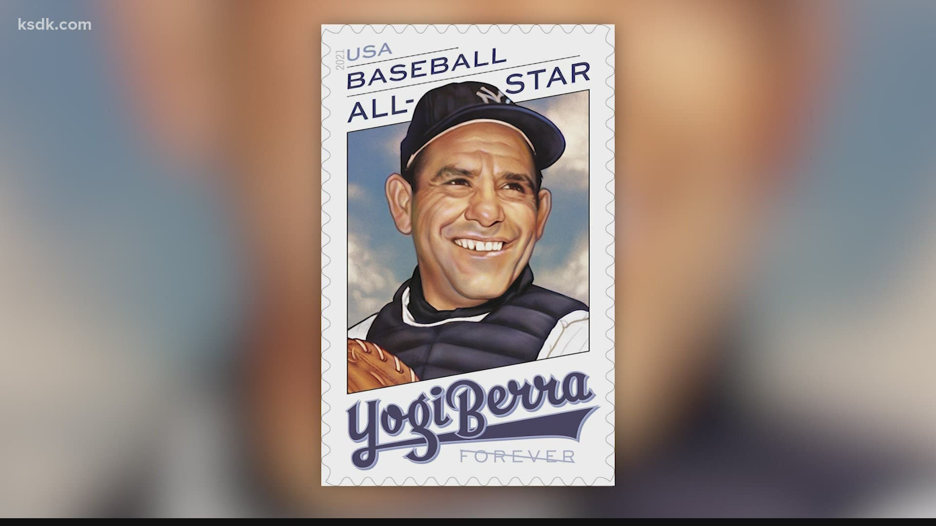 A smiling Yogi Berra donning the Yankee pinstripes will soon be featured on a stamp