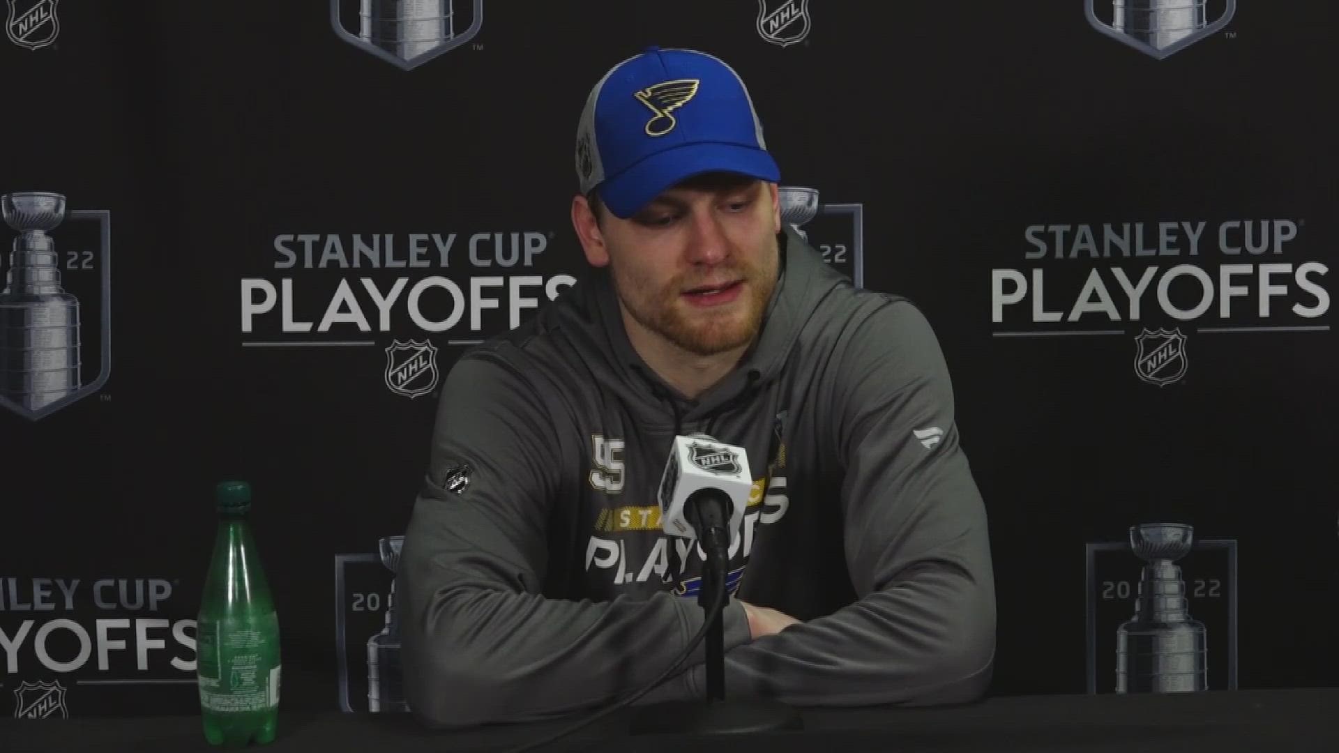 Colton Parayko and Jordan Kyrou discuss what the St. Louis Blues learned in Game 1 and where the series against the Colorado Avalanche goes from here.