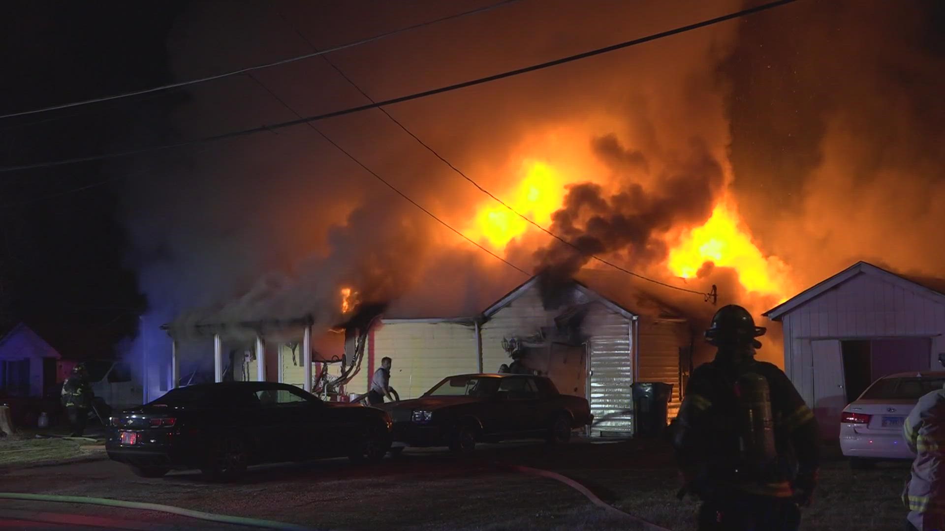 The home was fully engulfed in flames. It is not known if anyone was injured in the fire.