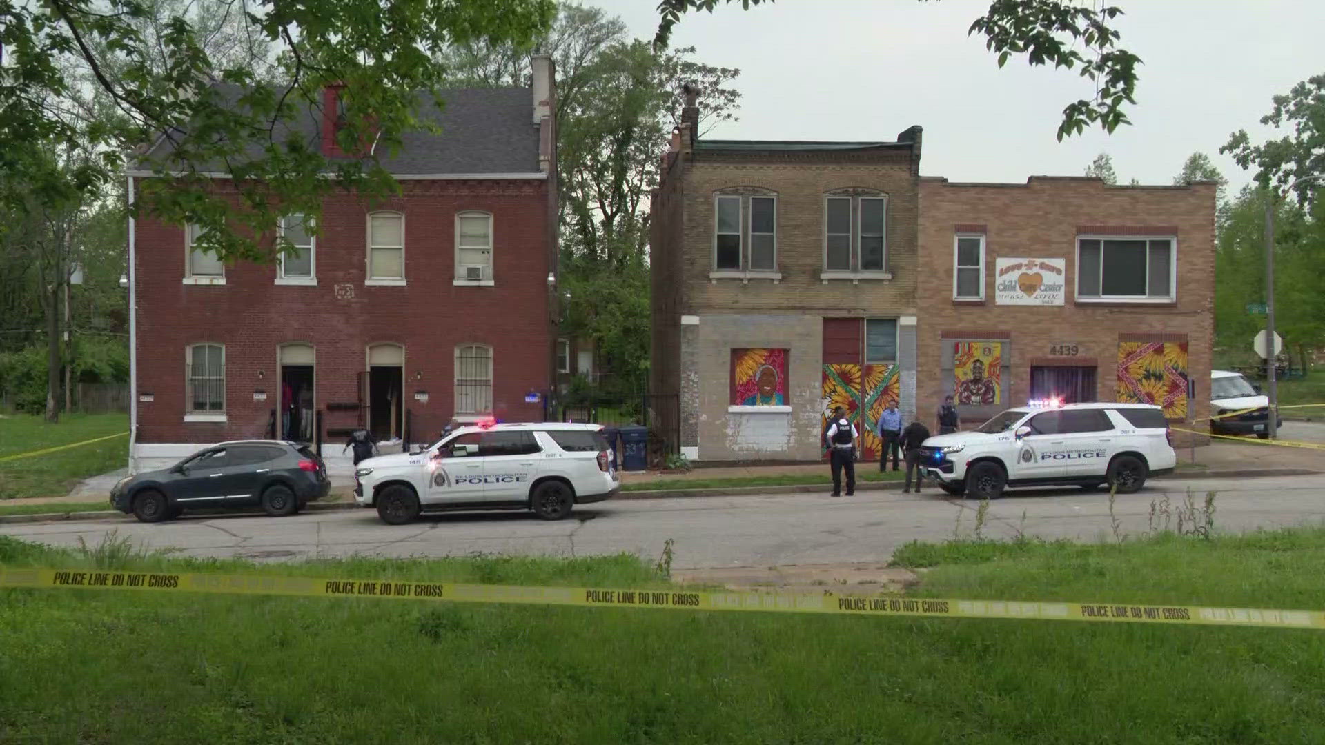 Three men were shot Saturday in north St. Louis. One of the men was not conscious or breathing when police arrived.