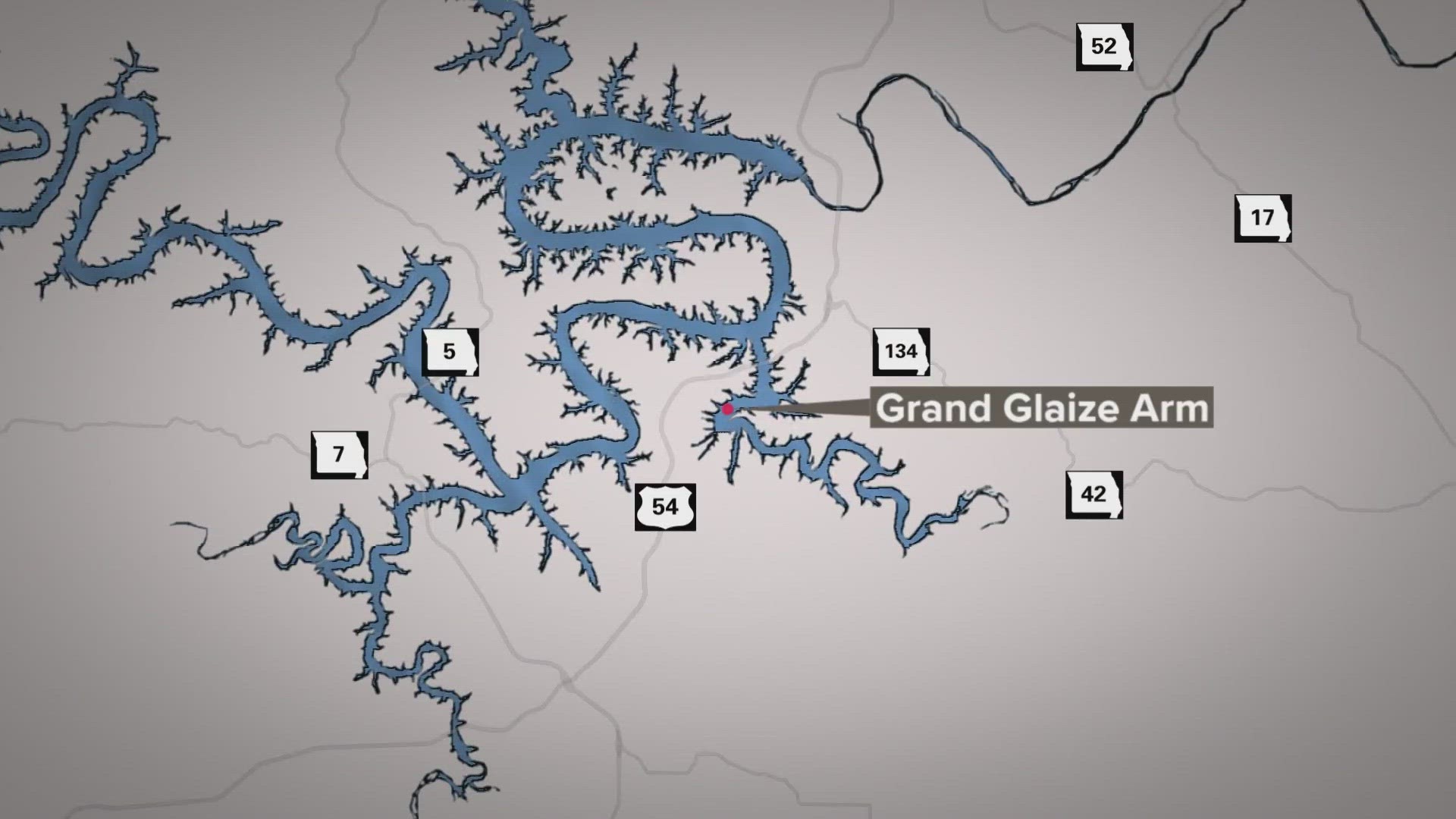 The 2-year-old boy wandered away from his family in the Grand Glaize Arm of the Lake of the Ozarks, according to MSHP. He was later located in the water.